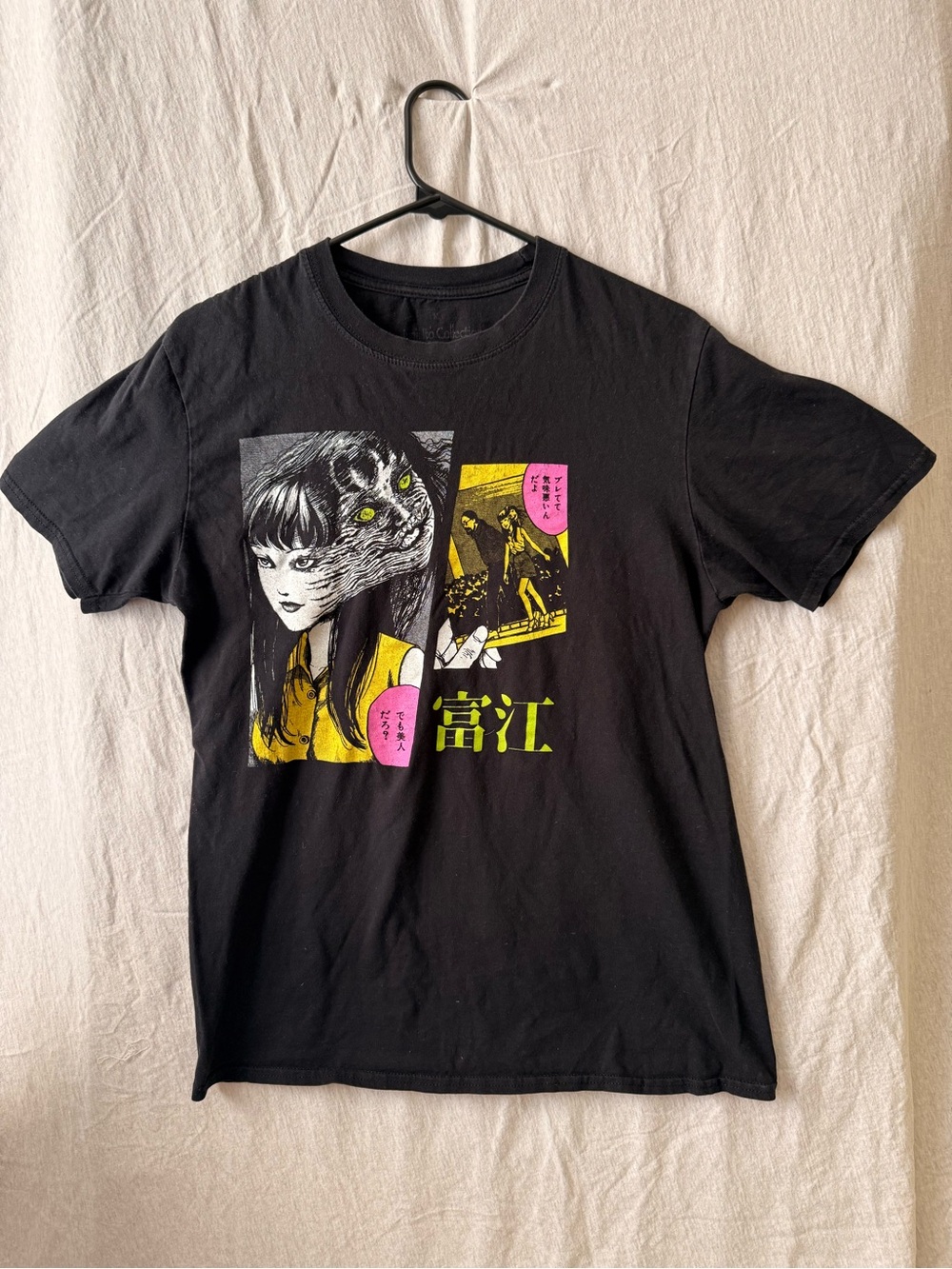 Black Graphic Horror Manga Short Sleeve Tee